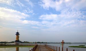 江蘇姜堰市溱湖風景區浮橋