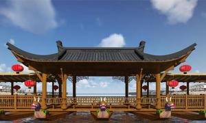 龍舟仿古古浮橋