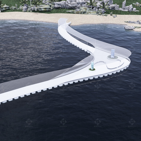 景觀浮橋：貫通橋