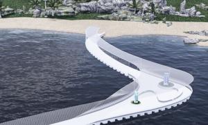 景觀浮橋：貫通橋